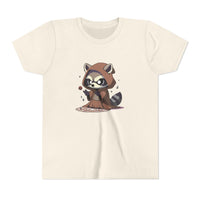 Raccoon Hoodie Youth Short Sleeve Tee - Perfect for Playtime and Parties