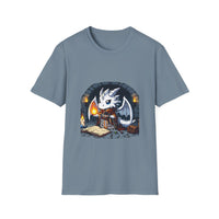 Fantasy Dragon Wizard Unisex Softstyle T-Shirt - Perfect for Gamers and Fantasy Lovers