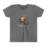 Raccoon Hoodie Youth Short Sleeve Tee - Perfect for Playtime and Parties