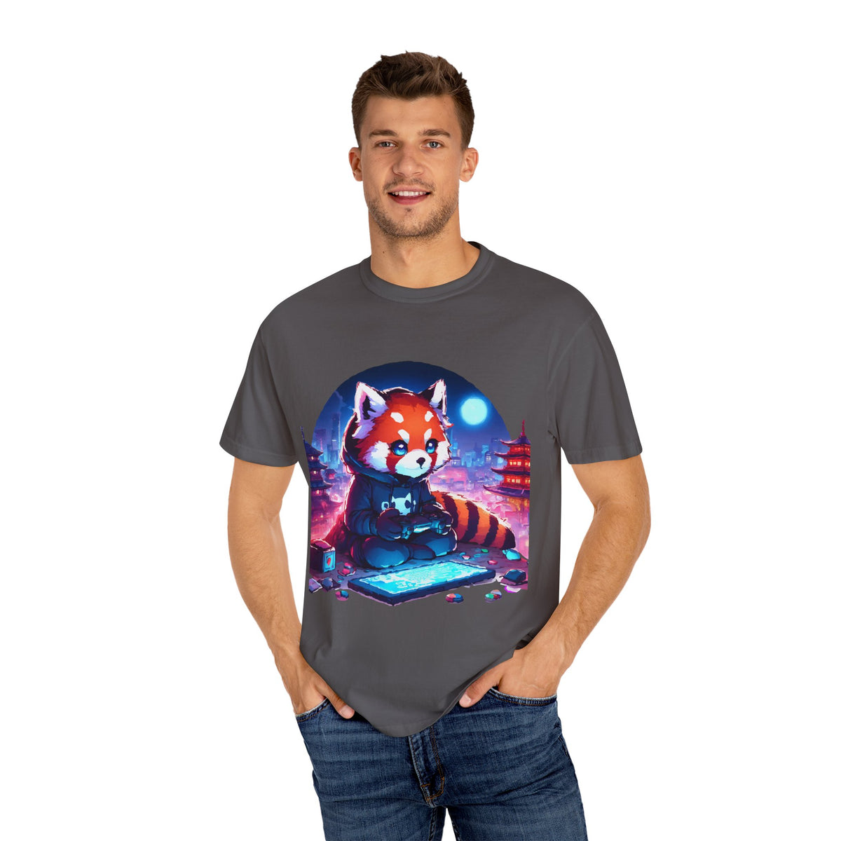 Red Panda Gamer T-Shirt - Cute & Funny Gaming Apparel