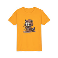 Raccoon Hoodie Youth Short Sleeve Tee - Perfect for Playtime and Parties