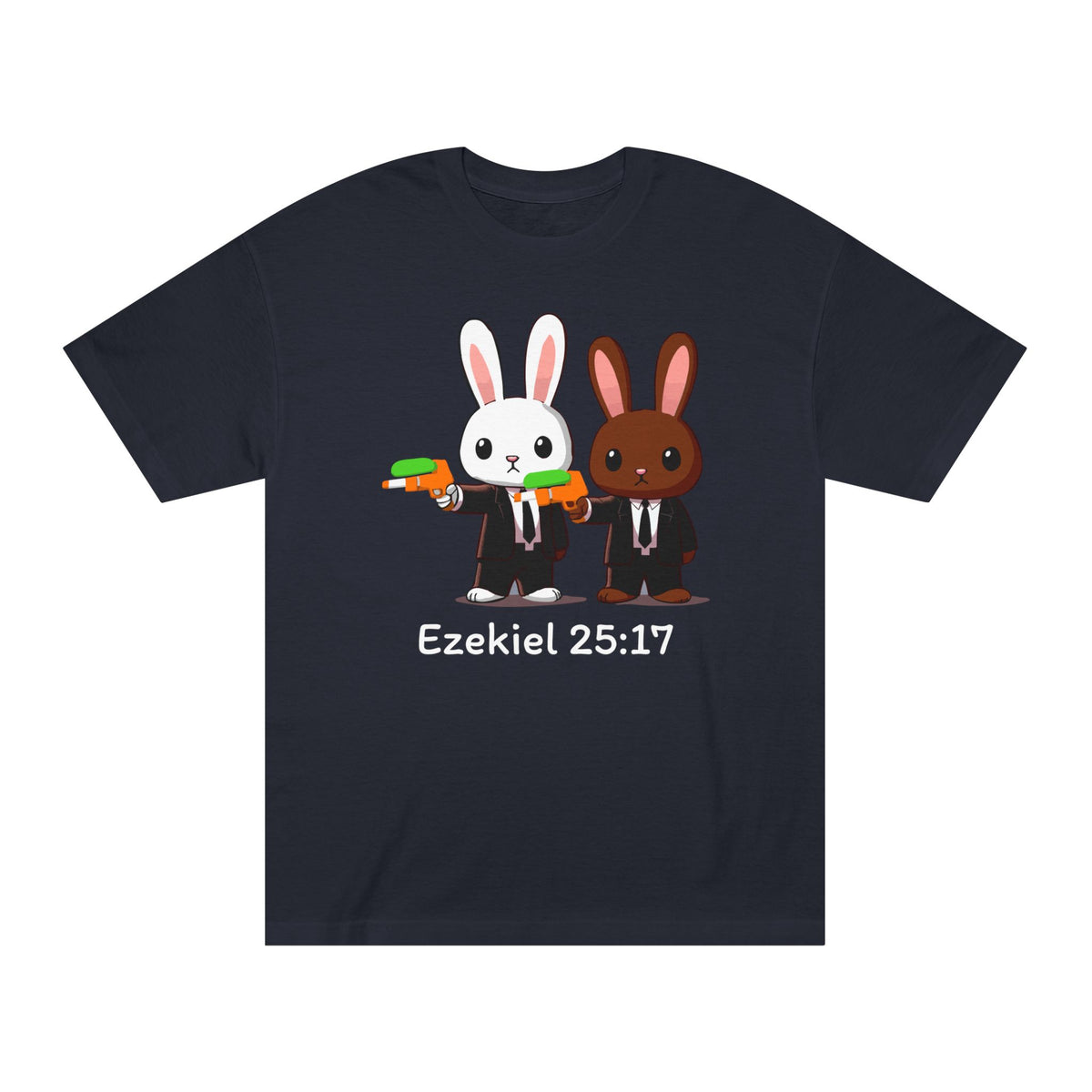 Ezekiel 25:17 Bunny Tee, Unisex Graphic Tee, Funny T-Shirt, Cute Animal Shirt, Gift for Friends, Easter Apparel