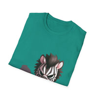 Shadowy Zebra Unisex Softstyle T-Shirt - Fun Graphic Tee for Animal Lovers