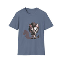 Shadowy Zebra Unisex Softstyle T-Shirt - Fun Graphic Tee for Animal Lovers