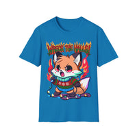 Metal Fox Christmas T-Shirt – 'Wreck the Halls' Holiday Graphic Tee