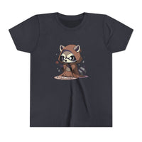 Raccoon Hoodie Youth Short Sleeve Tee - Perfect for Playtime and Parties