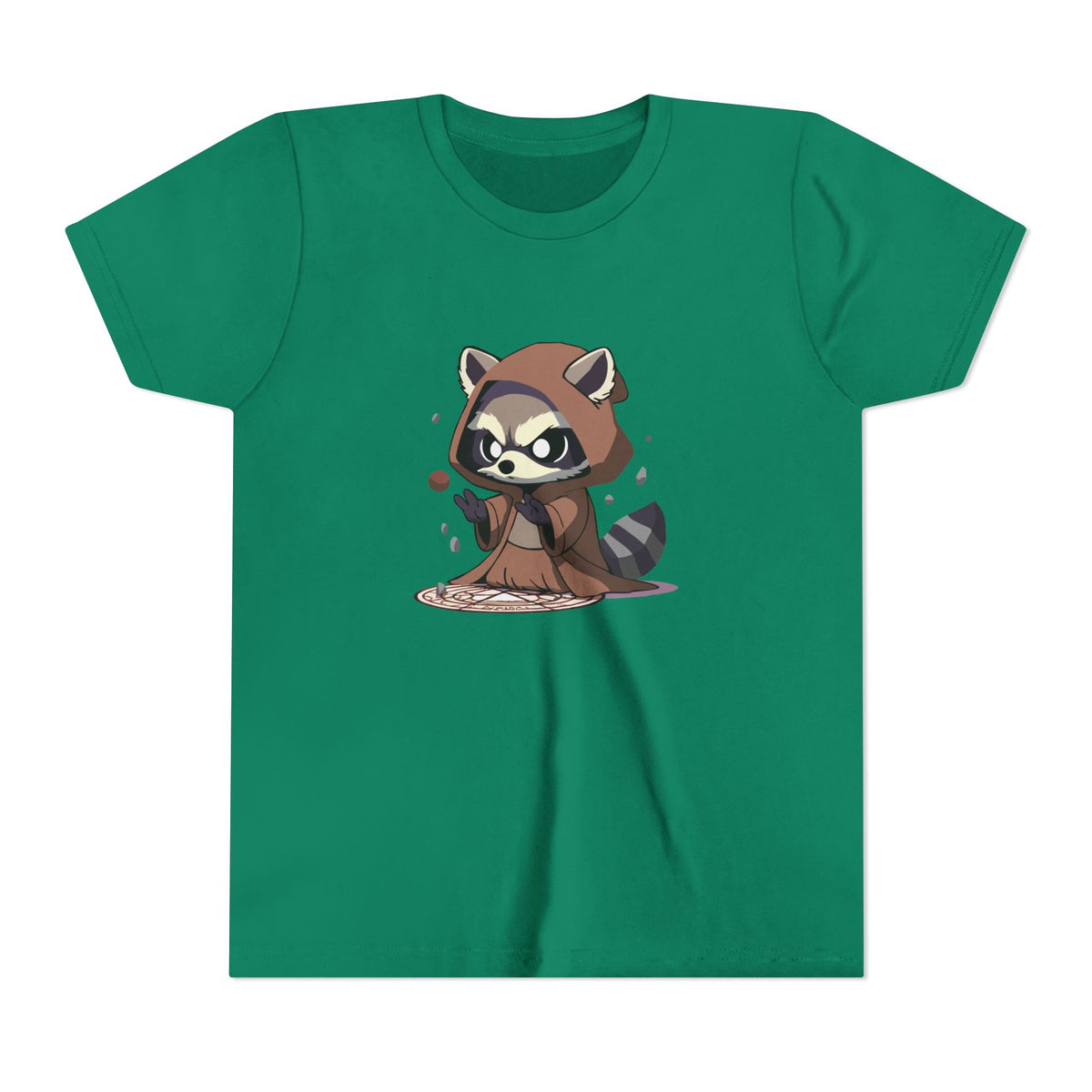Raccoon Hoodie Youth Short Sleeve Tee - Perfect for Playtime and Parties