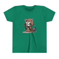 Raccoon Hoodie Youth Short Sleeve Tee - Perfect for Playtime and Parties