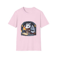 Fantasy Dragon Wizard Unisex Softstyle T-Shirt - Perfect for Gamers and Fantasy Lovers