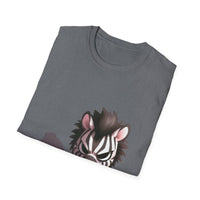 Shadowy Zebra Unisex Softstyle T-Shirt - Fun Graphic Tee for Animal Lovers