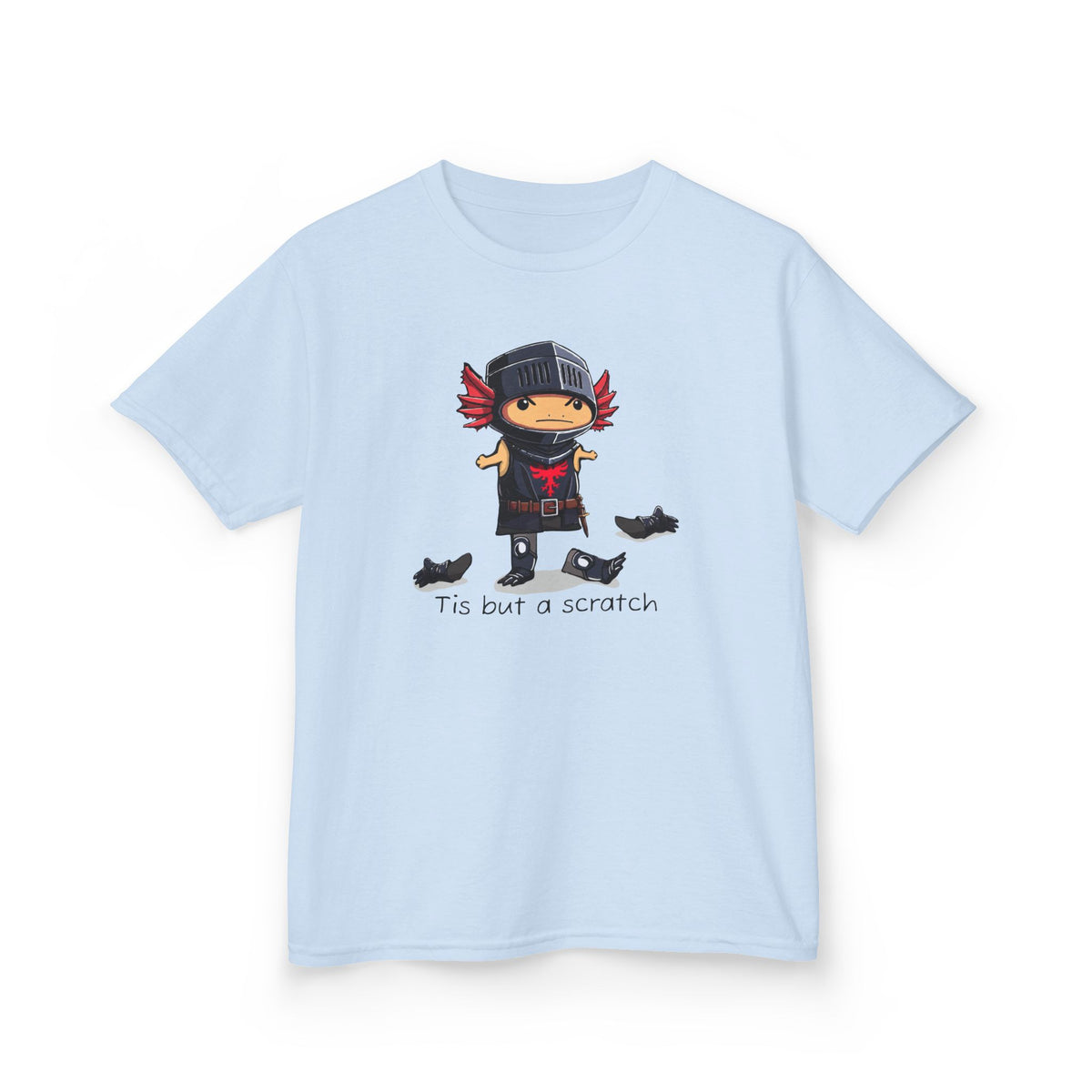 Axolotl Kids Heavy Cotton™ Tee with Quirky Character Design, black knight