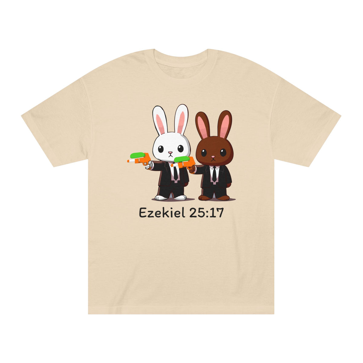 Ezekiel 25:17 Bunny Tee, Unisex Graphic Tee, Funny T-Shirt, Cute Animal Shirt, Gift for Friends, Easter Apparel