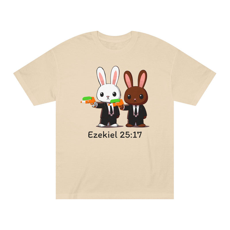 Ezekiel 25:17 Bunny Tee, Unisex Graphic Tee, Funny T-Shirt, Cute Animal Shirt, Gift for Friends, Easter Apparel