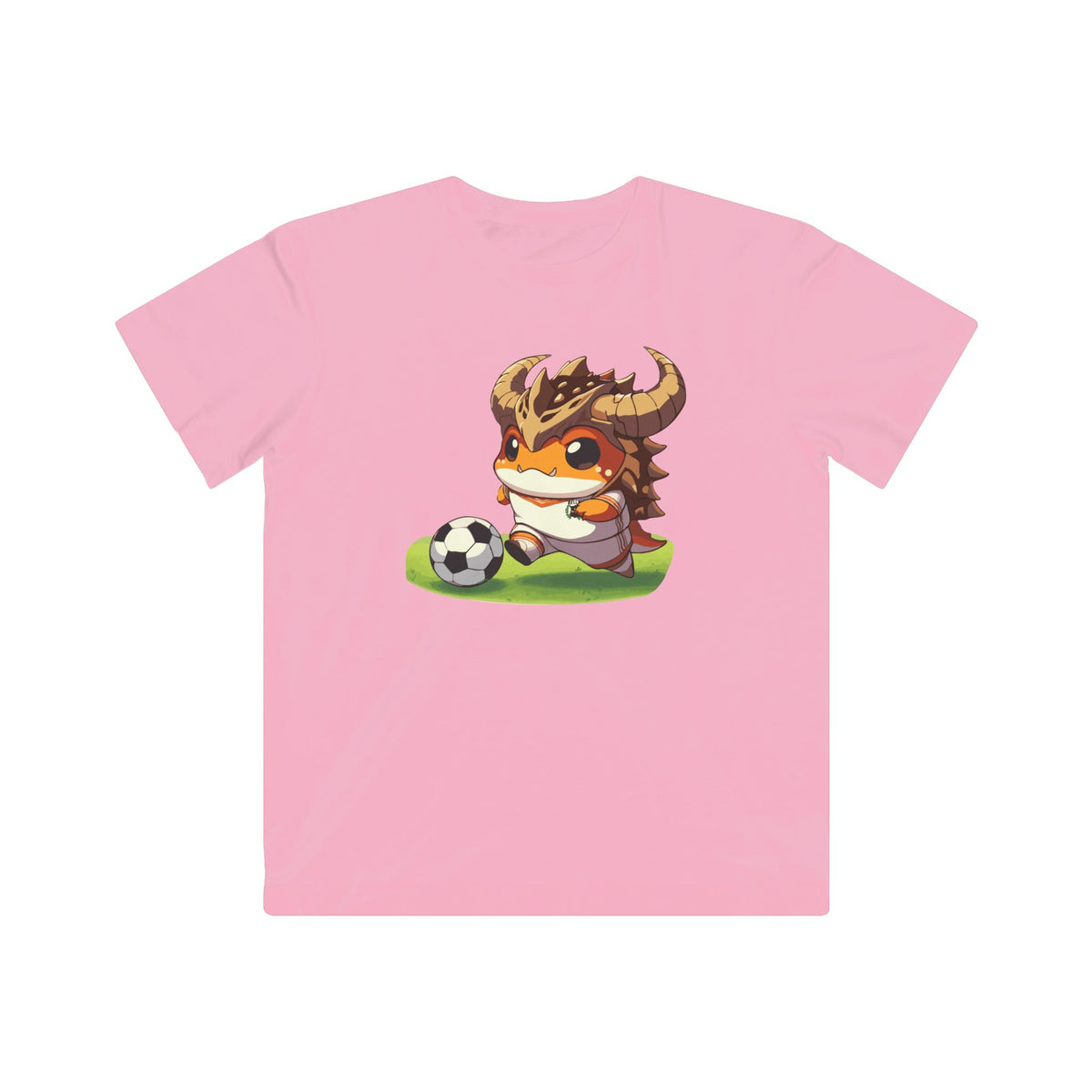Personalized Kids Soccer T-Shirt with Cute Horned Toad Design