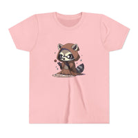 Raccoon Hoodie Youth Short Sleeve Tee - Perfect for Playtime and Parties