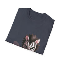Shadowy Zebra Unisex Softstyle T-Shirt - Fun Graphic Tee for Animal Lovers