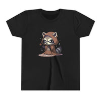Raccoon Hoodie Youth Short Sleeve Tee - Perfect for Playtime and Parties
