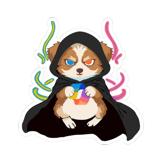 Charming Dog Wizard Kiss-Cut Stickers | Cute Pet Stickers for Laptop, Water Bottle, Decor, Gifts, Animal Lovers