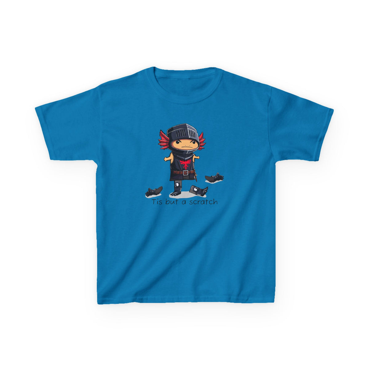 Axolotl Kids Heavy Cotton™ Tee with Quirky Character Design, black knight