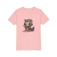 Raccoon Hoodie Youth Short Sleeve Tee - Perfect for Playtime and Parties