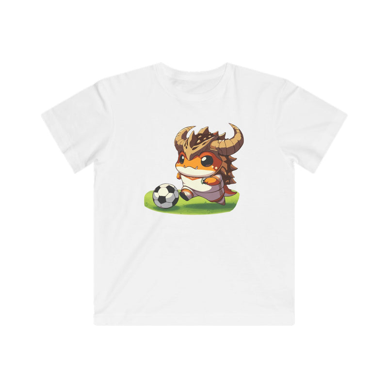 Personalized Kids Soccer T-Shirt with Cute Horned Toad Design