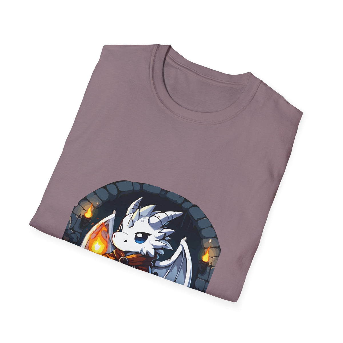 Fantasy Dragon Wizard Unisex Softstyle T-Shirt - Perfect for Gamers and Fantasy Lovers