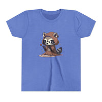 Raccoon Hoodie Youth Short Sleeve Tee - Perfect for Playtime and Parties