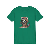 Raccoon Hoodie Youth Short Sleeve Tee - Perfect for Playtime and Parties