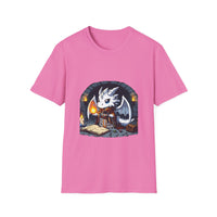 Fantasy Dragon Wizard Unisex Softstyle T-Shirt - Perfect for Gamers and Fantasy Lovers