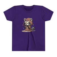 Raccoon Hoodie Youth Short Sleeve Tee - Perfect for Playtime and Parties