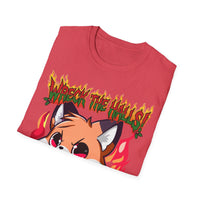 Metal Fox Christmas T-Shirt – 'Wreck the Halls' Holiday Graphic Tee