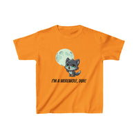 Howling Cute Werewolf Kids Shirt - "I'm a Werewolf, Duh!"