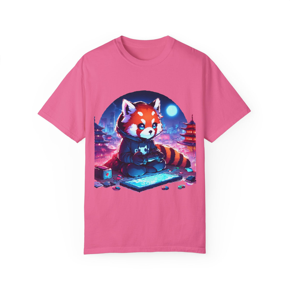 Red Panda Gamer T-Shirt - Cute & Funny Gaming Apparel