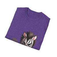 Shadowy Zebra Unisex Softstyle T-Shirt - Fun Graphic Tee for Animal Lovers